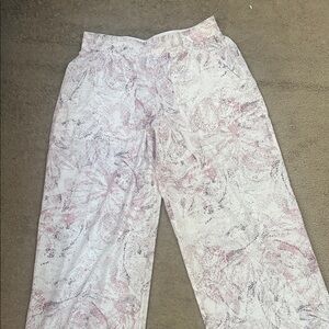 lululemon athletica Pink and White Track Pants